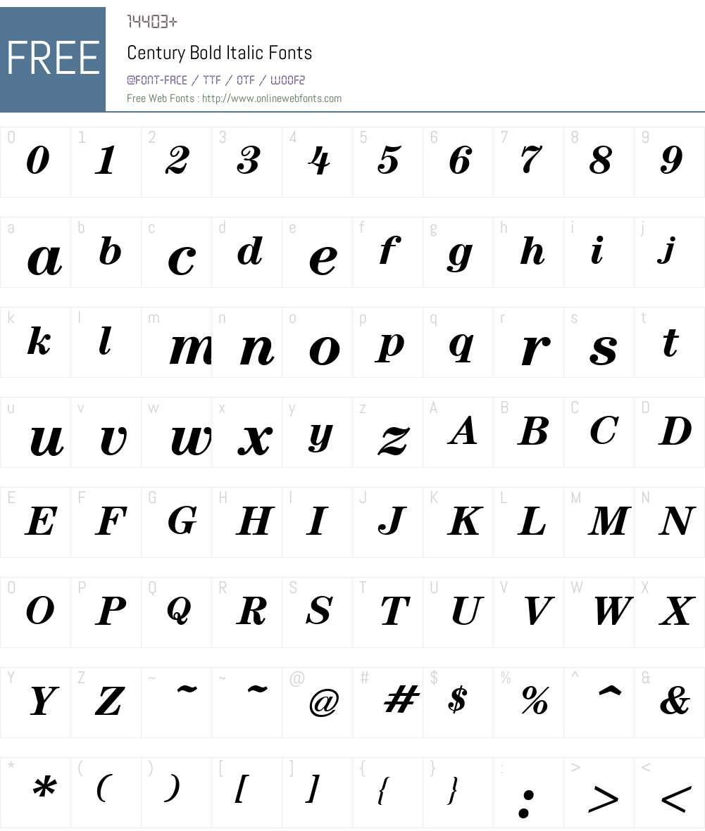 Century Font Screenshots