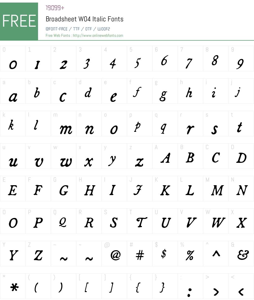 Broadsheet Font Screenshots