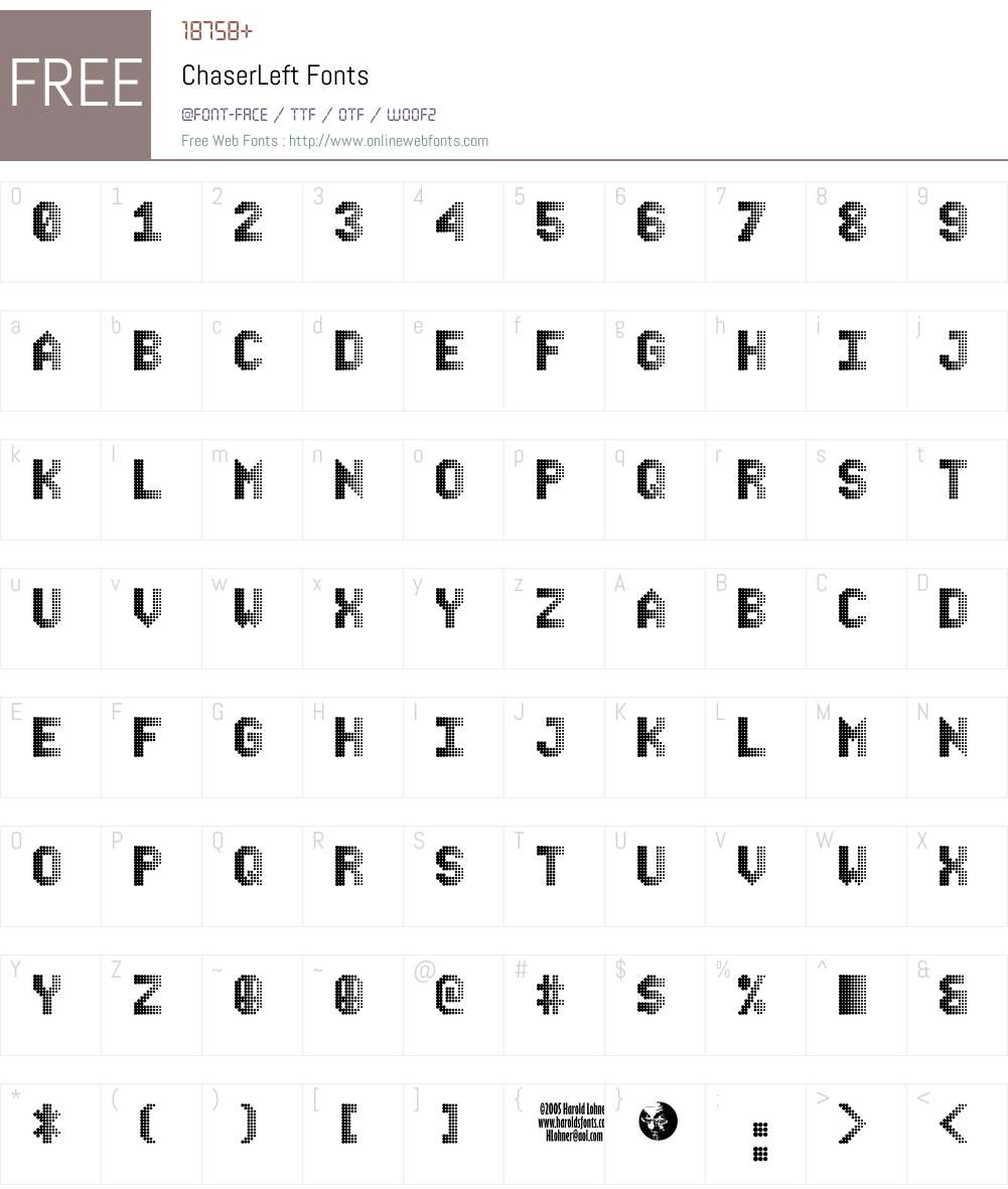 ChaserLeft Font Screenshots
