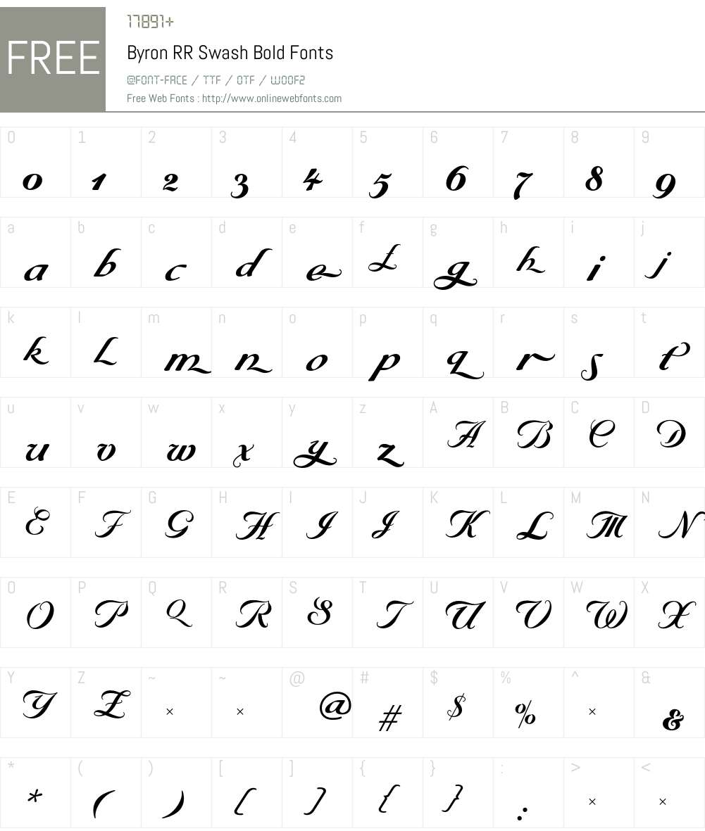 ByronRRSwash Font Screenshots
