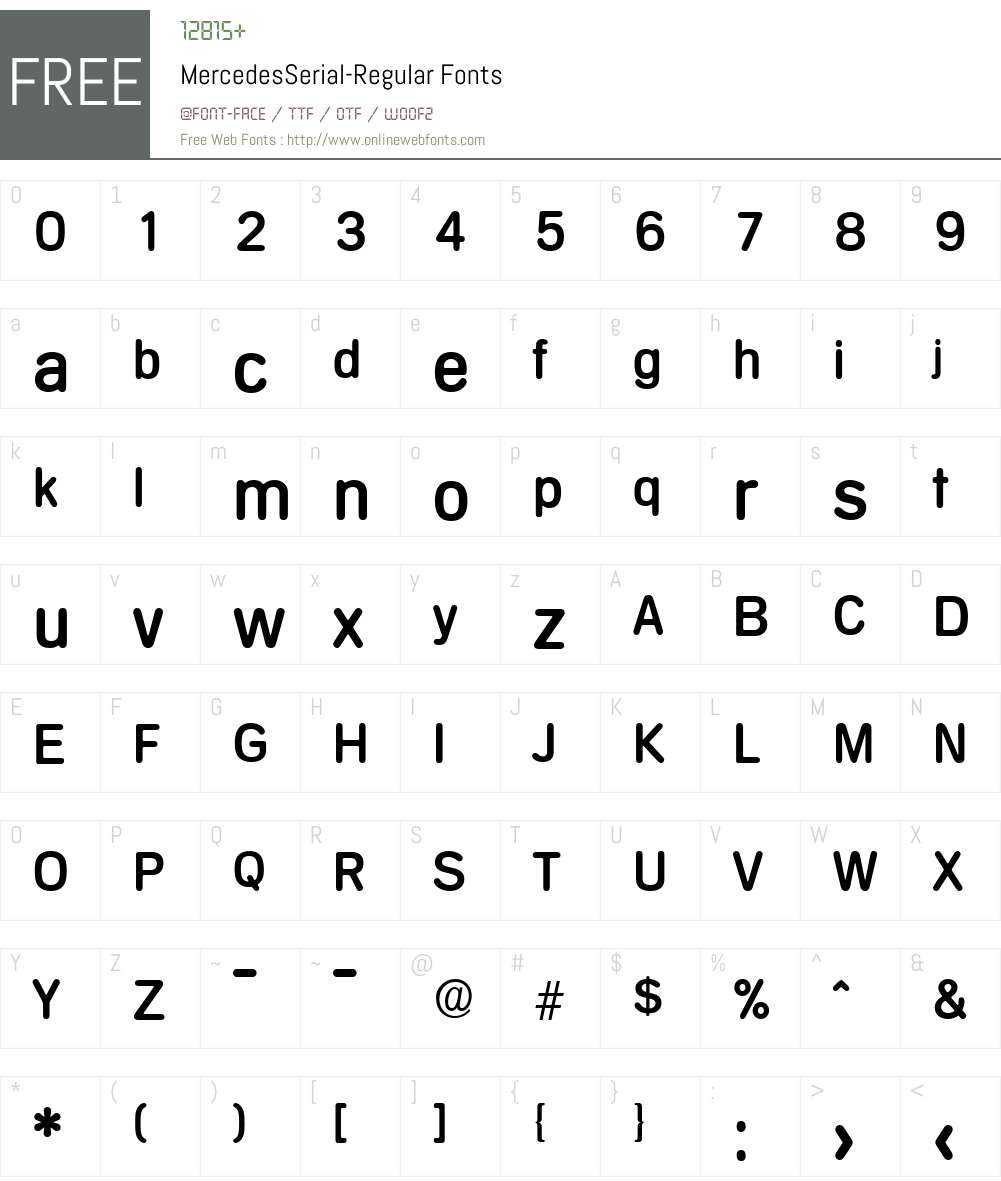 MercedesSerial Font Screenshots