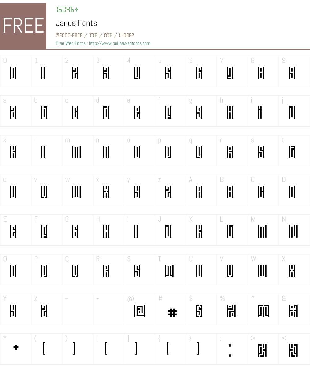 Janus Font Screenshots