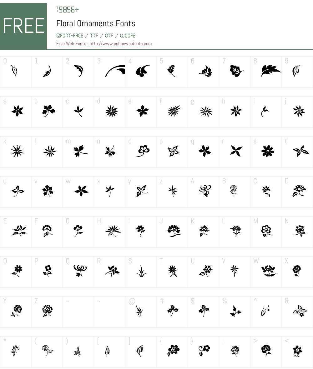 FloralOrnaments Font Screenshots