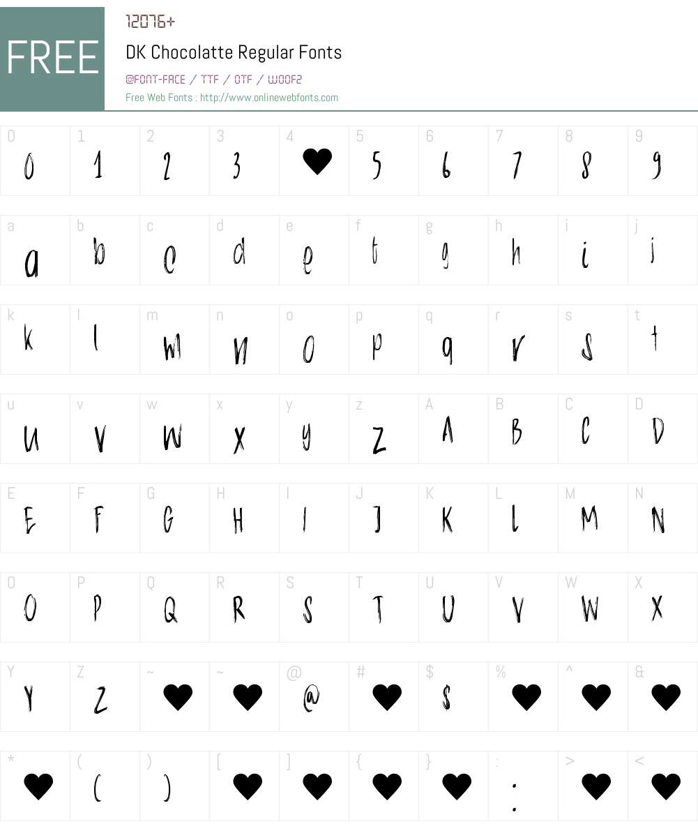 DK Chocolatte Font Screenshots