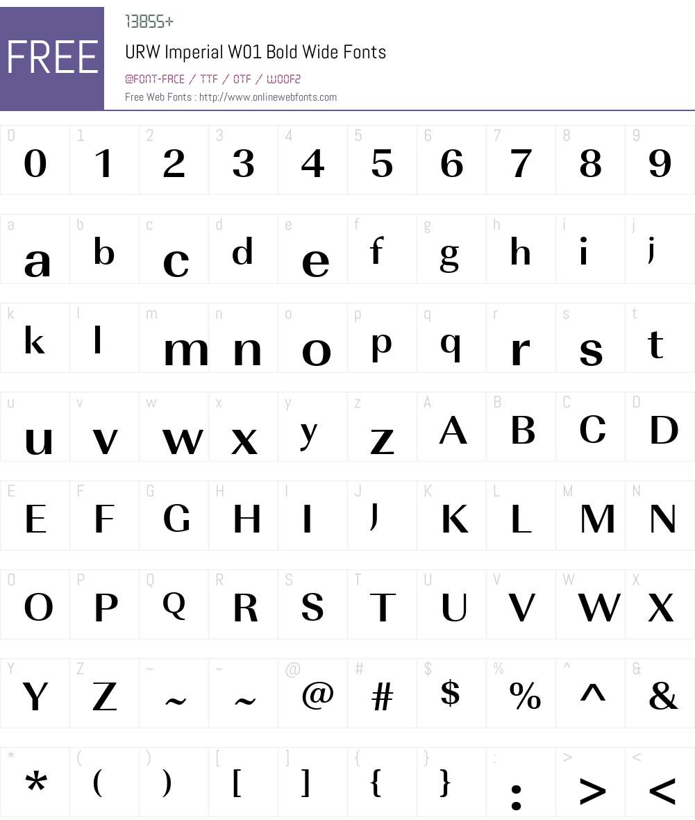 URWImperialW01-BoldWide Font Screenshots