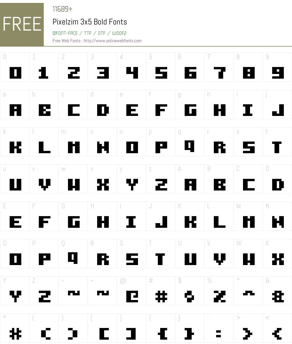 Pixelzim Font Screenshots