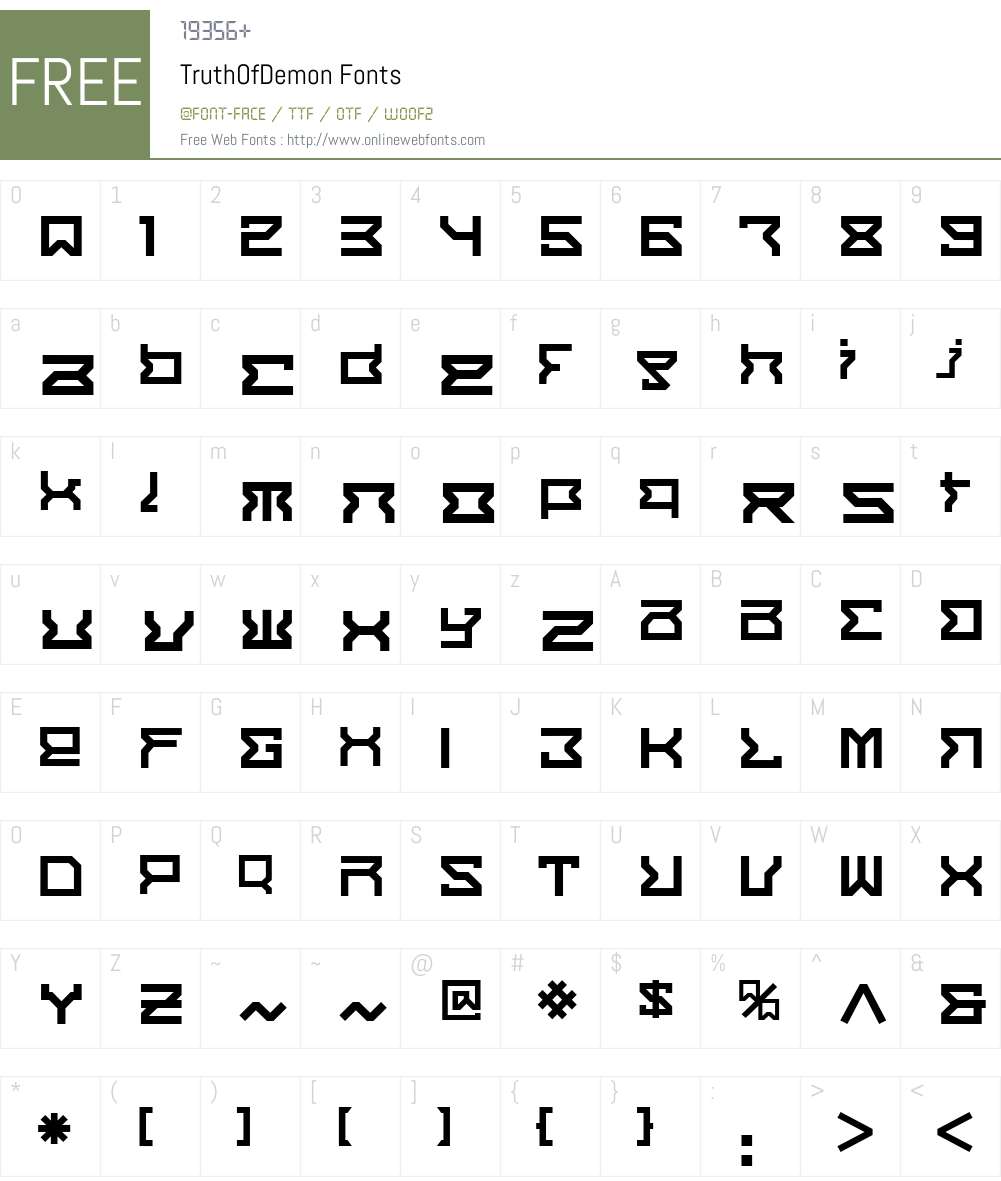 TruthW00-ofDemon Font Screenshots
