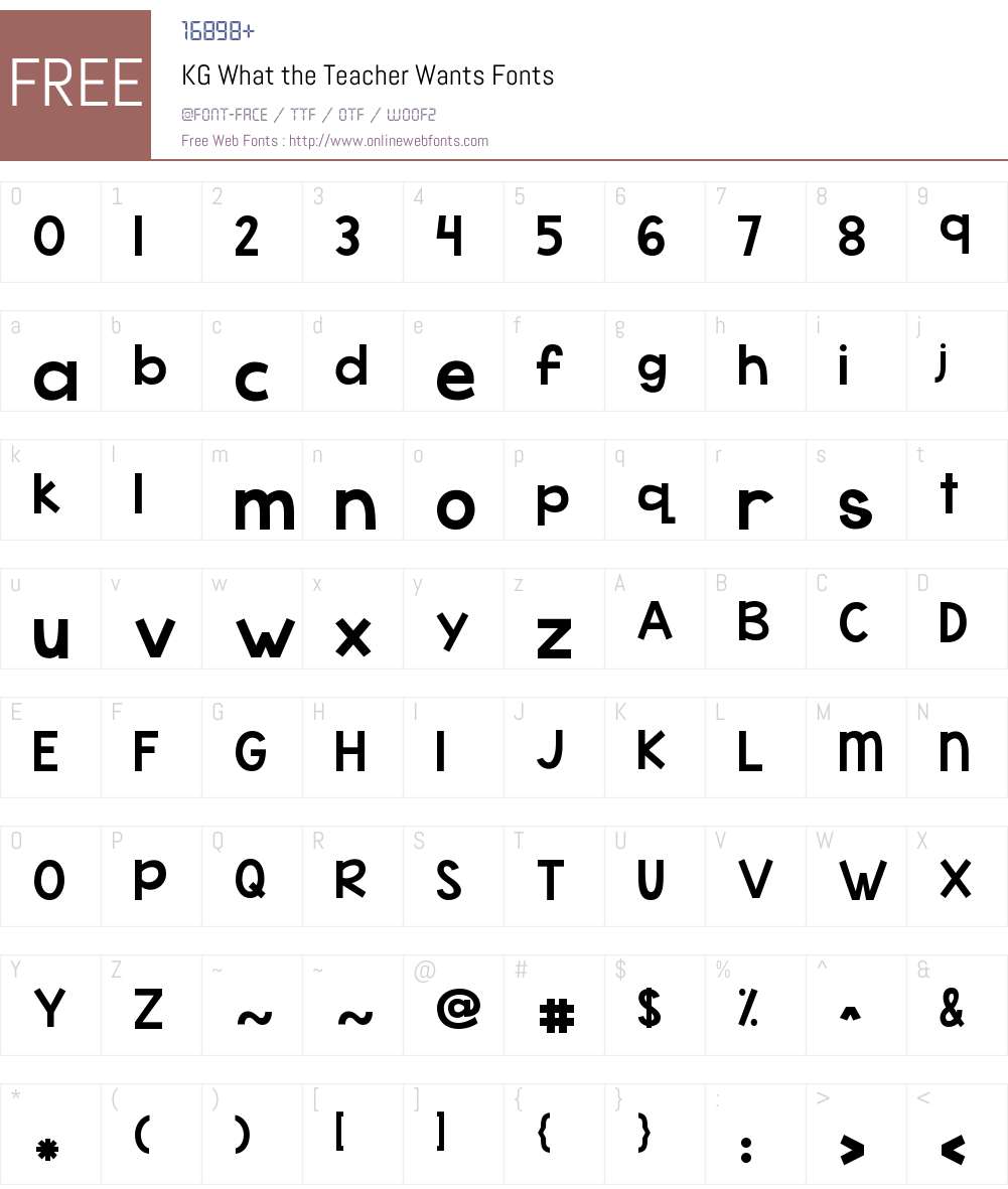 KG What the Teacher Wants Font Screenshots