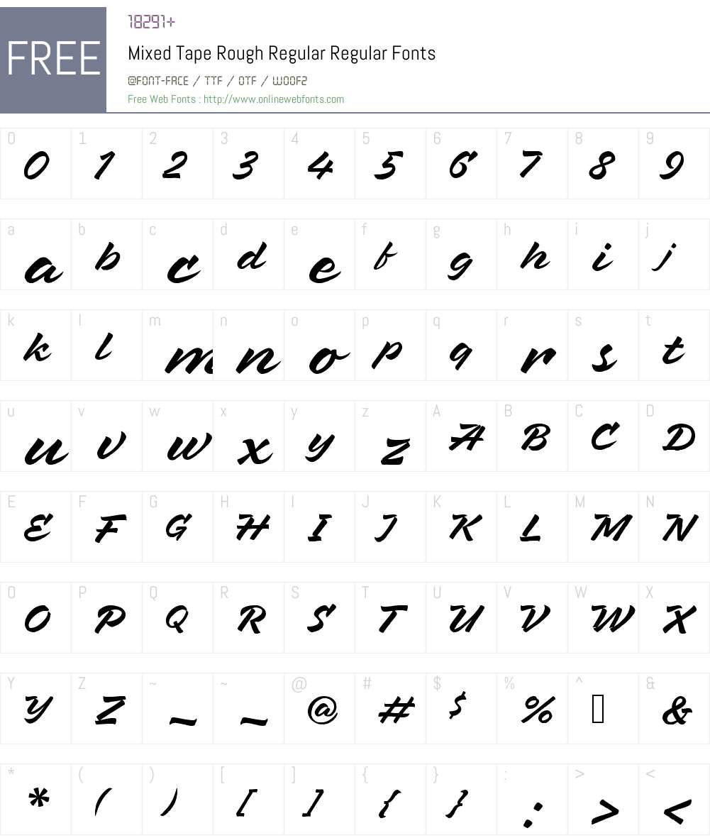 MixedTapeRough-Regular Font Screenshots