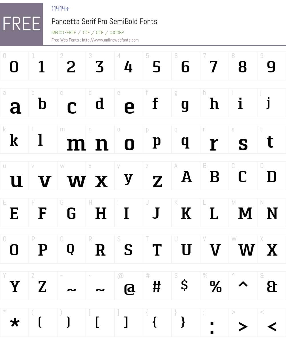 PancettaSerifPro-SemiBold Font Screenshots
