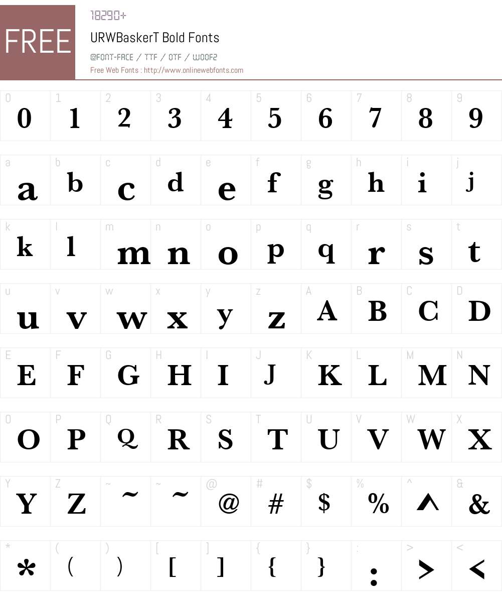 URWBaskerT Font Screenshots