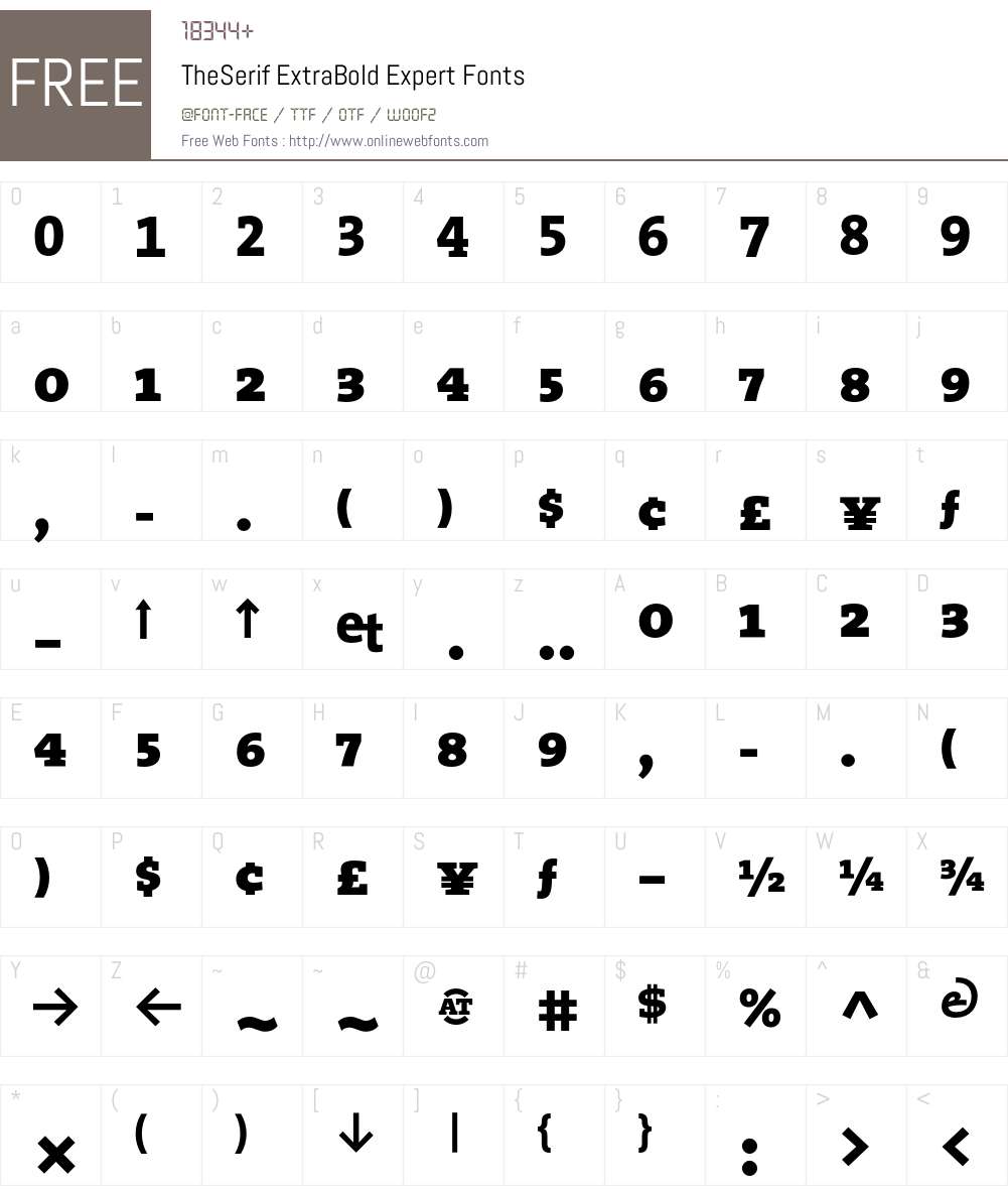 The Serif Extra Bold- Font Screenshots