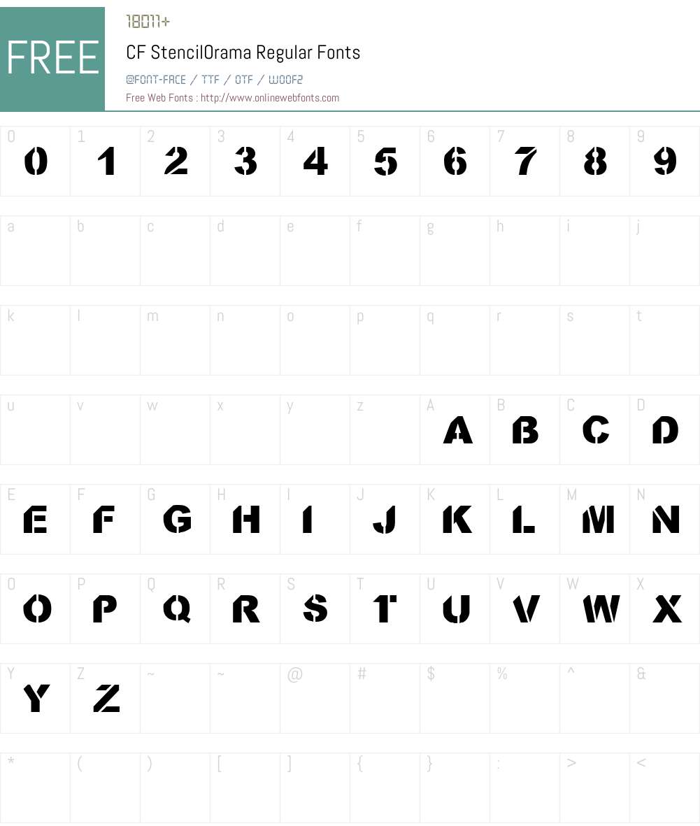 CF StencilOrama Font Screenshots