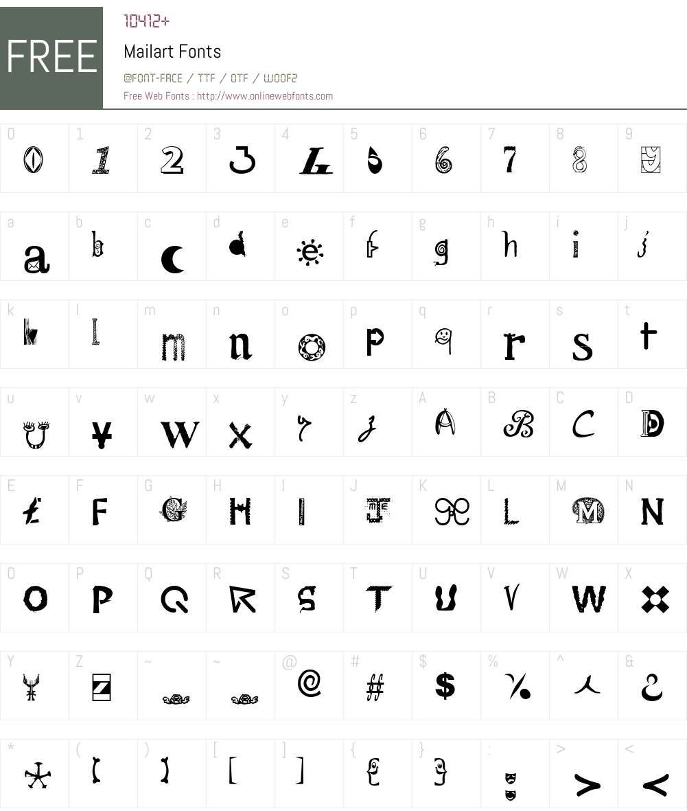 Mailart Font Screenshots