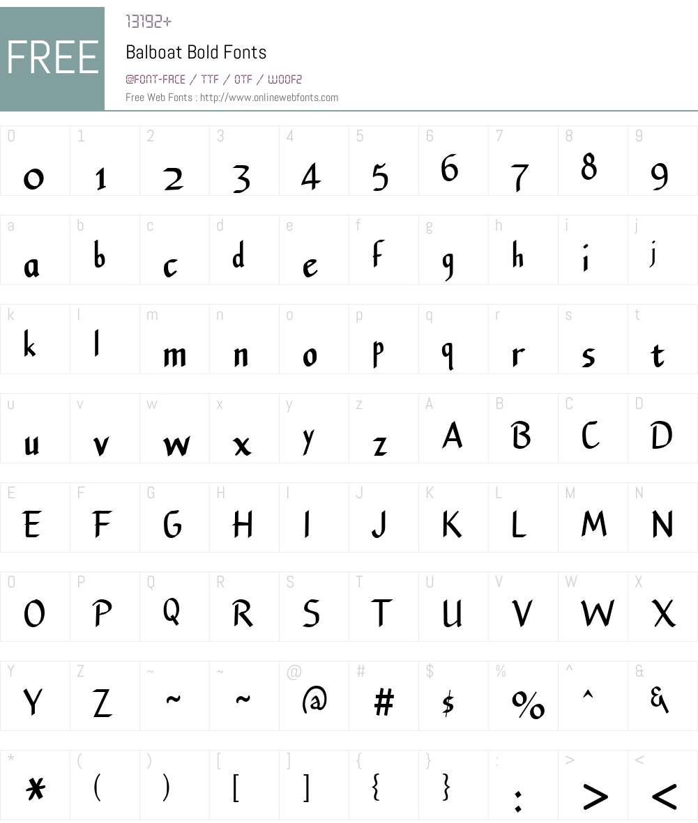 Balboat Font Screenshots