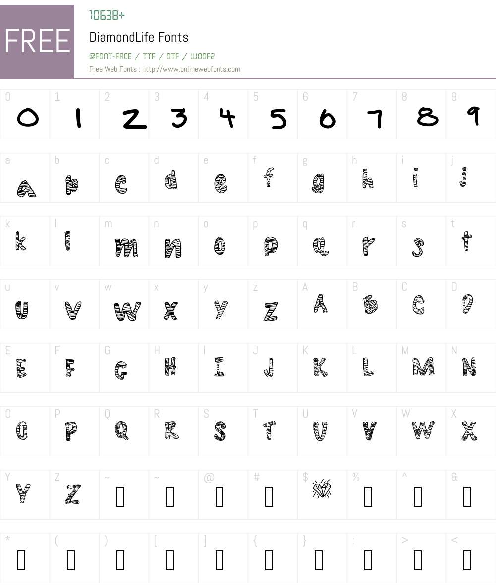 DiamondLife Font Screenshots