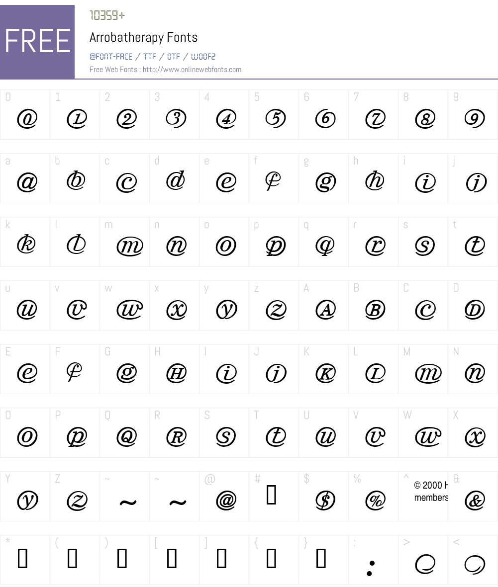 Arrobatherapy Font Screenshots