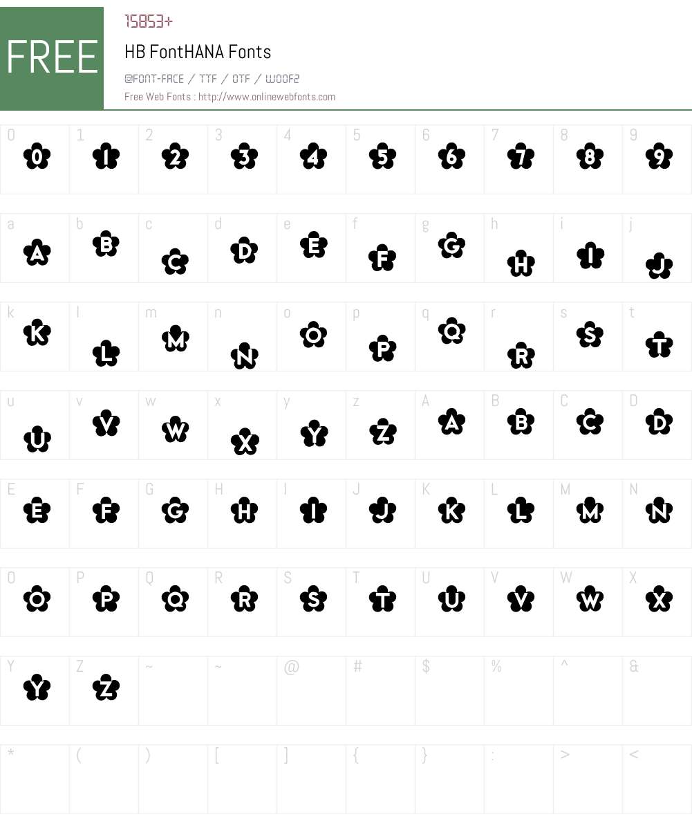 HB FontHANA Font Screenshots