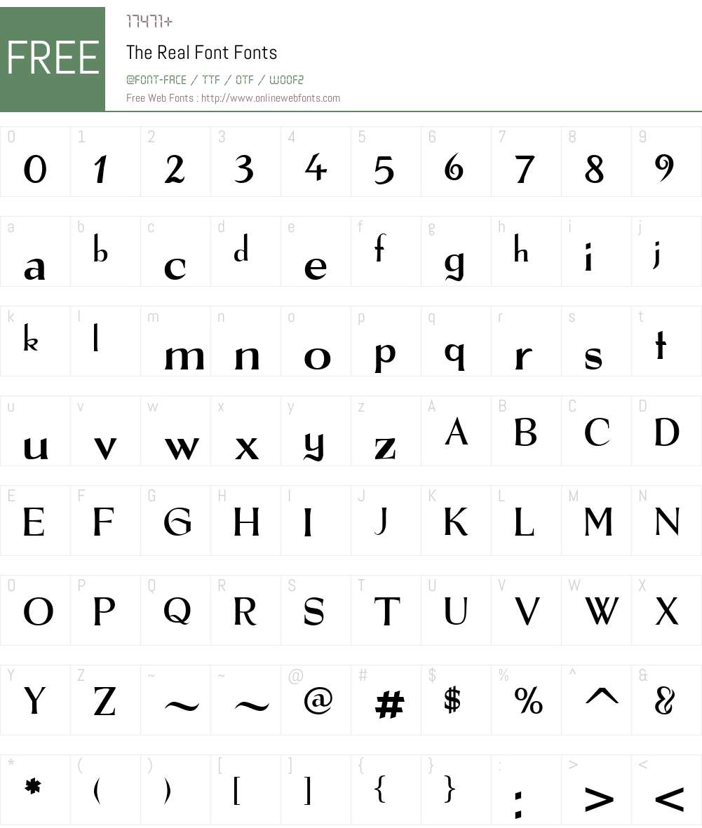 The Real Font Font Screenshots