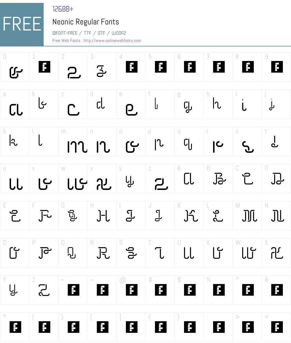Neonic Font Screenshots