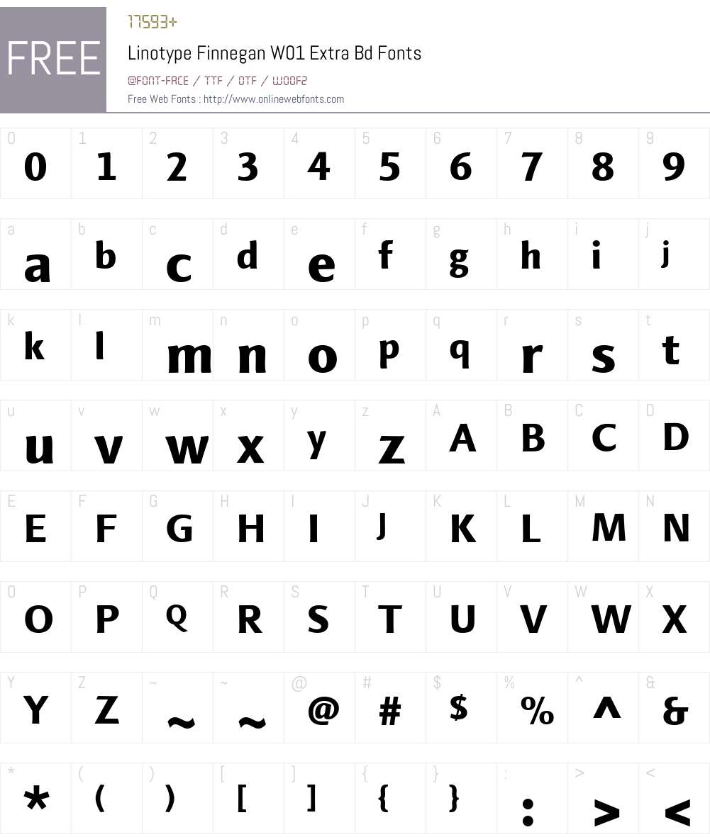 LinotypeFinneganW01-ExtraBd Font Screenshots