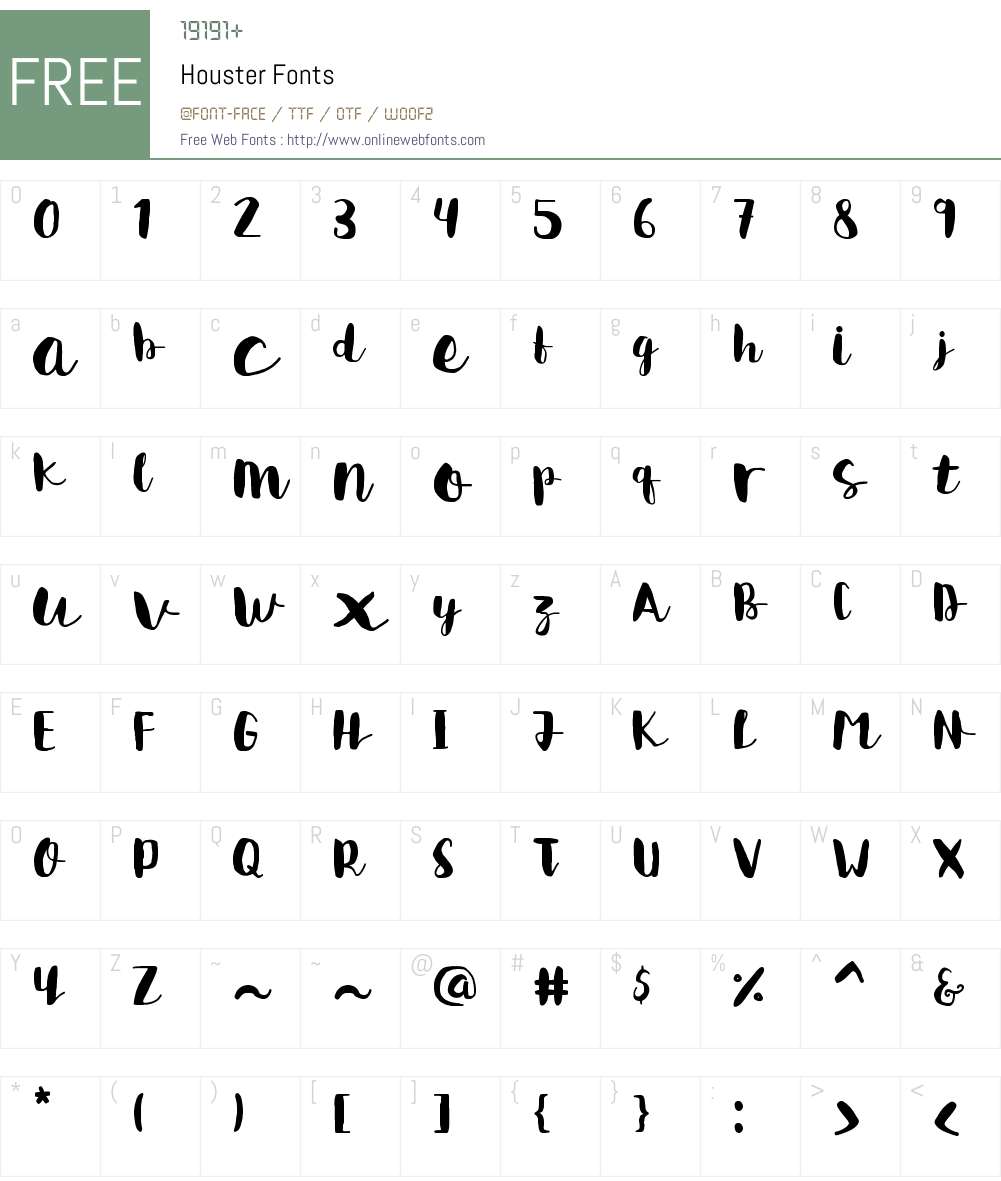 Houster Font Screenshots