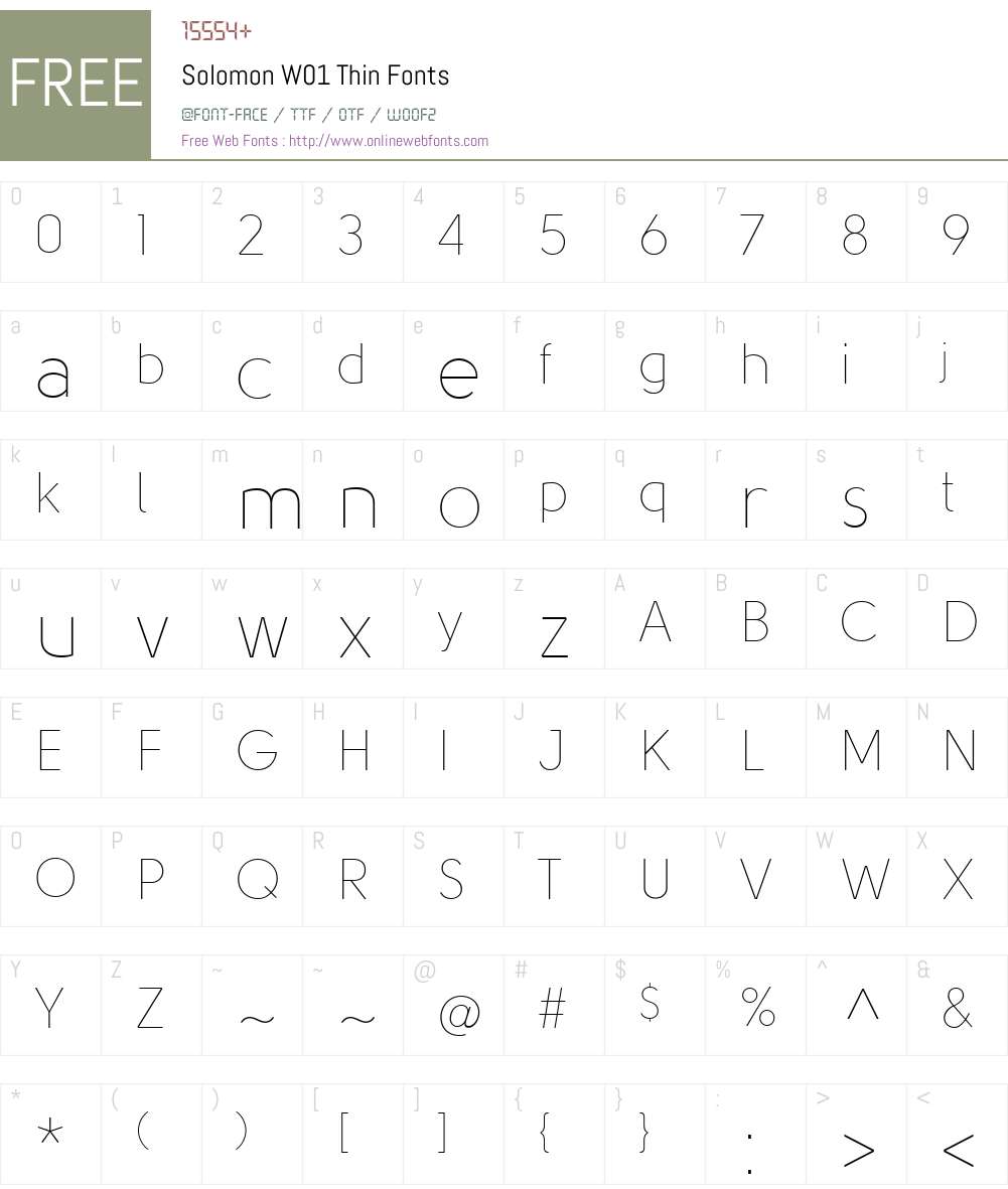 SolomonW01-Thin Font Screenshots