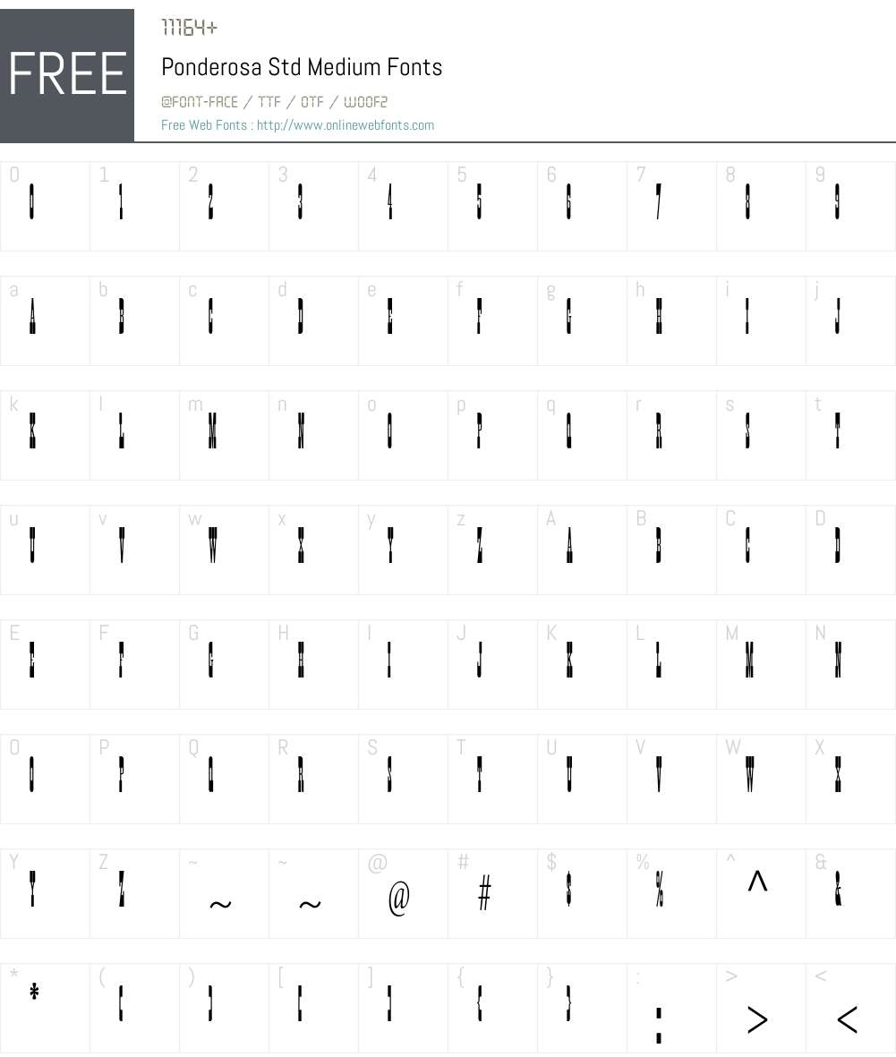 Ponderosa Std Font Screenshots