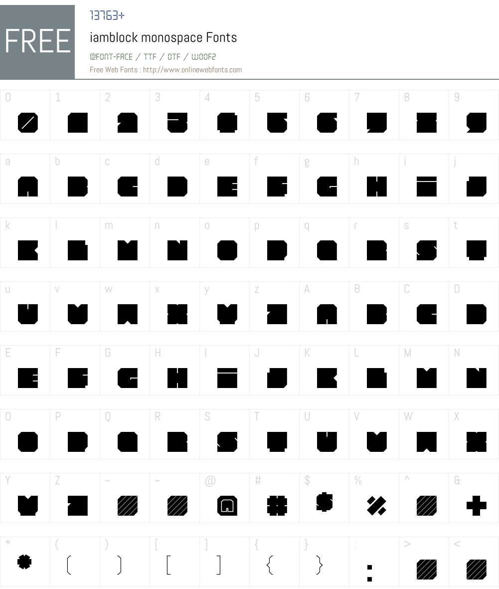 iamblock monospace 1.000;Glyphs 3.1.1 (3148) Fonts Free Download ...