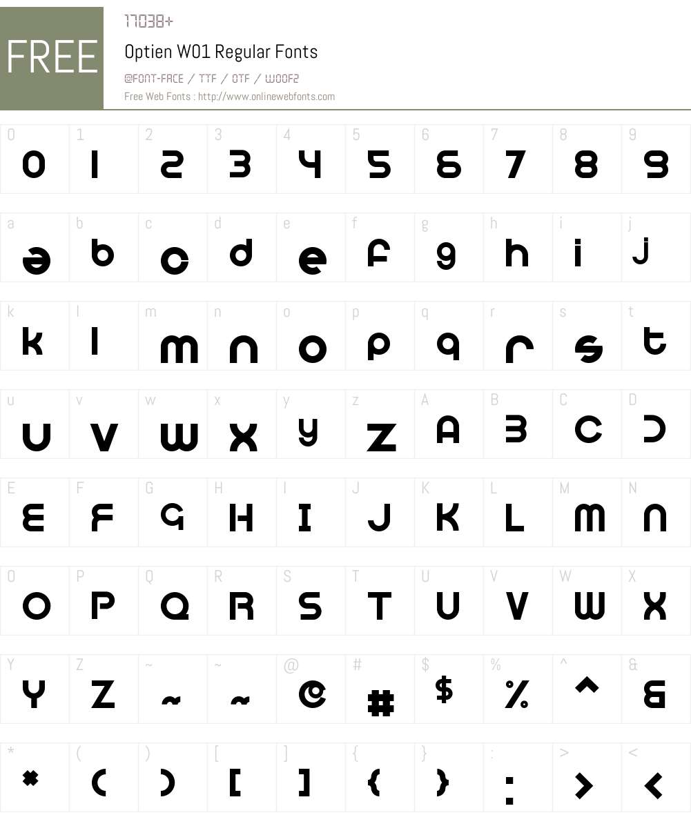 OptienW01-Regular Font Screenshots
