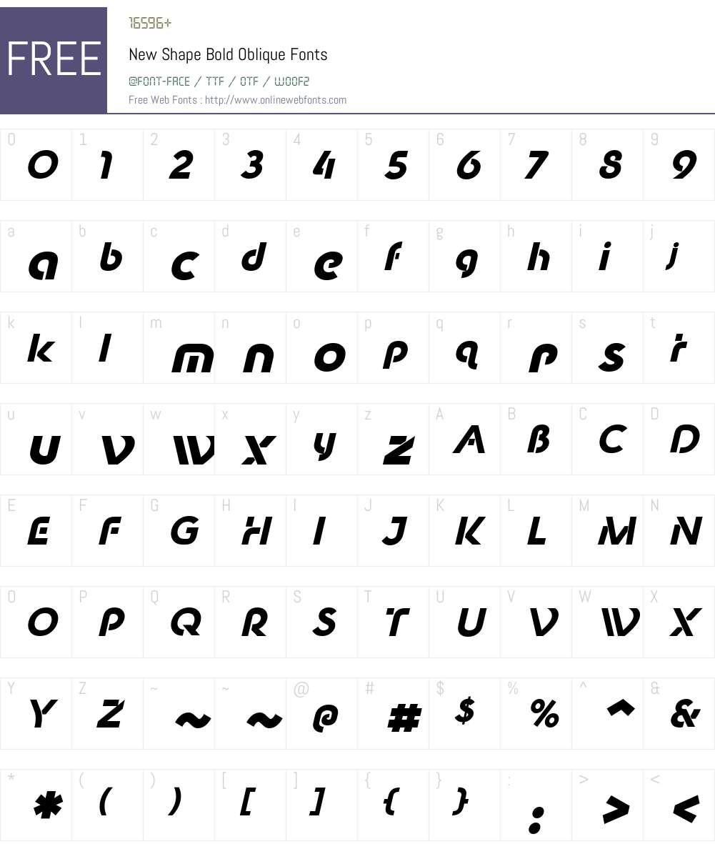 New Shape Font Screenshots