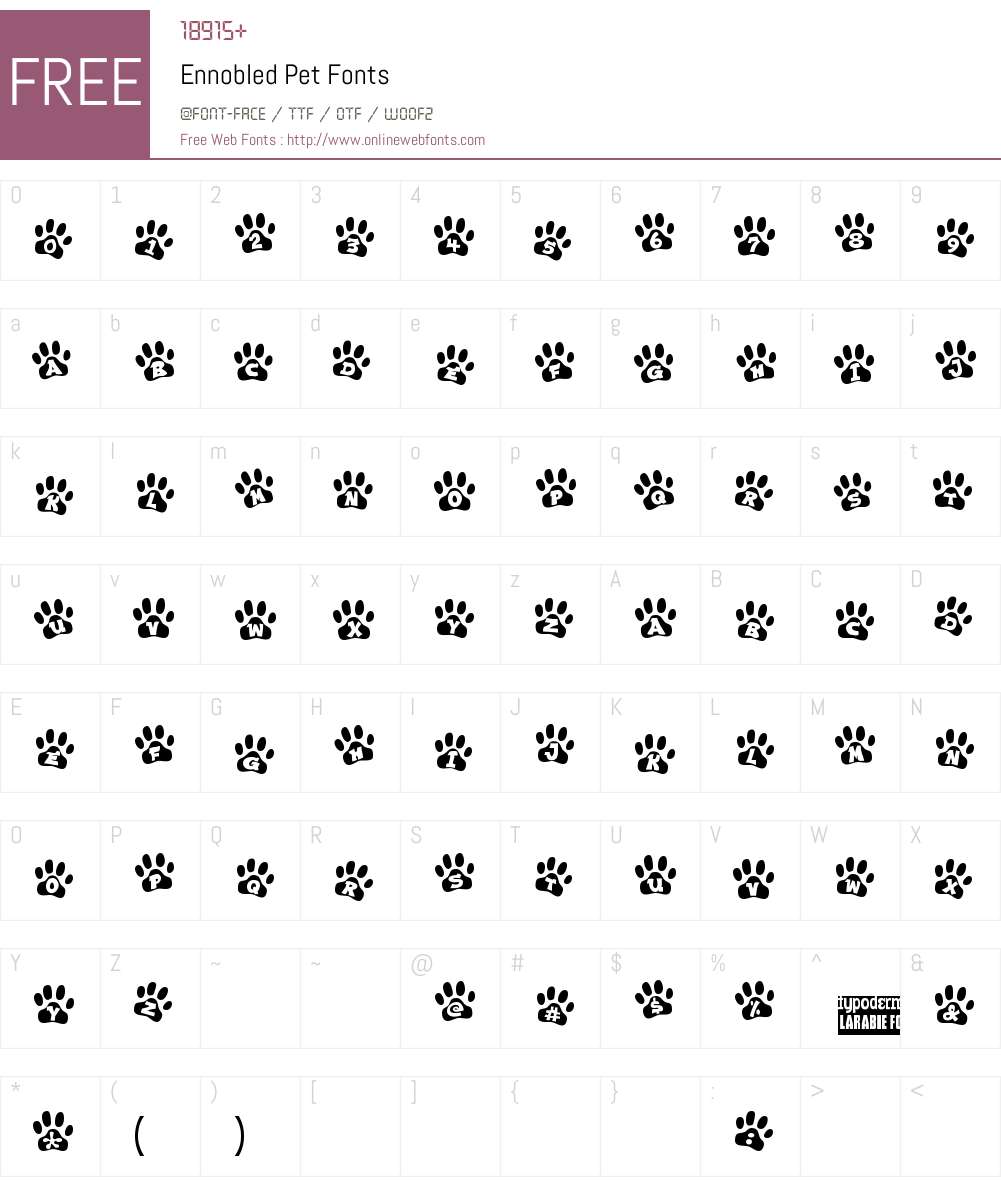Ennobled Pet Font Screenshots