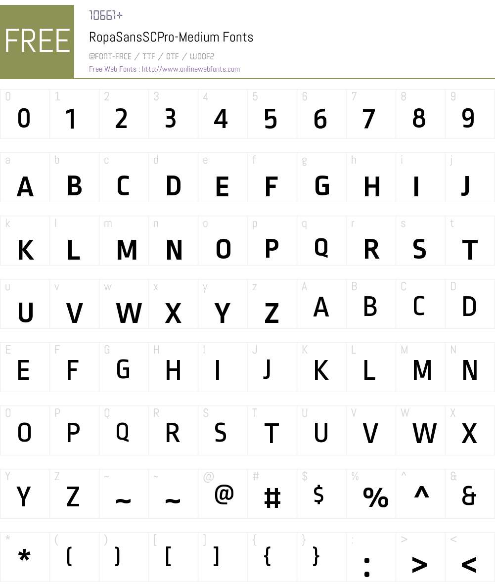 Ropa Sans SC Pro Medium Font Screenshots
