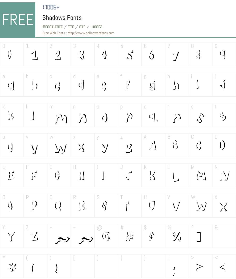 Shadows Font Screenshots