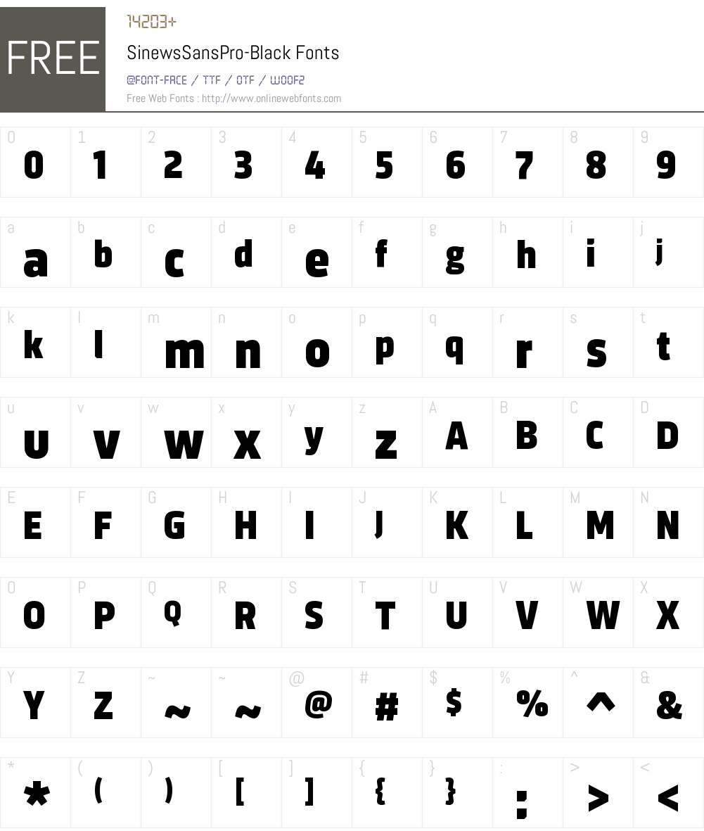 Sinews Sans Pro Black Font Screenshots