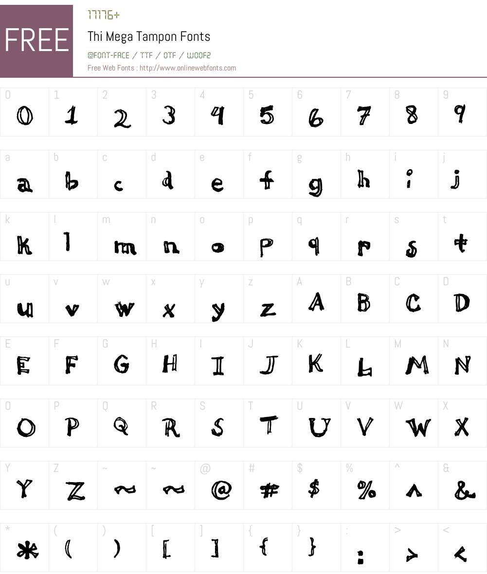 Thi Mega Tampon Font Screenshots