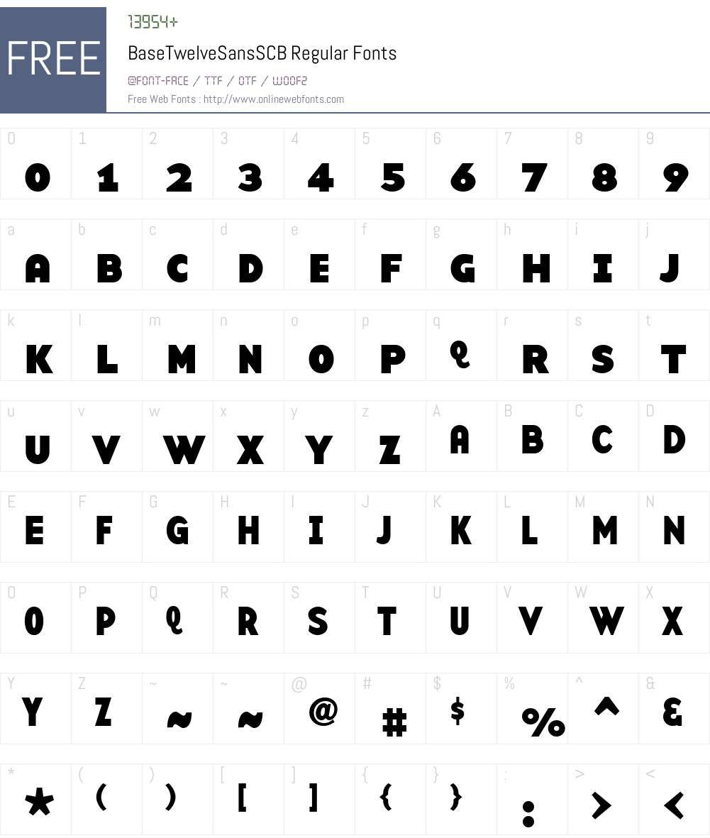 BaseTwelveSansSCB Font Screenshots