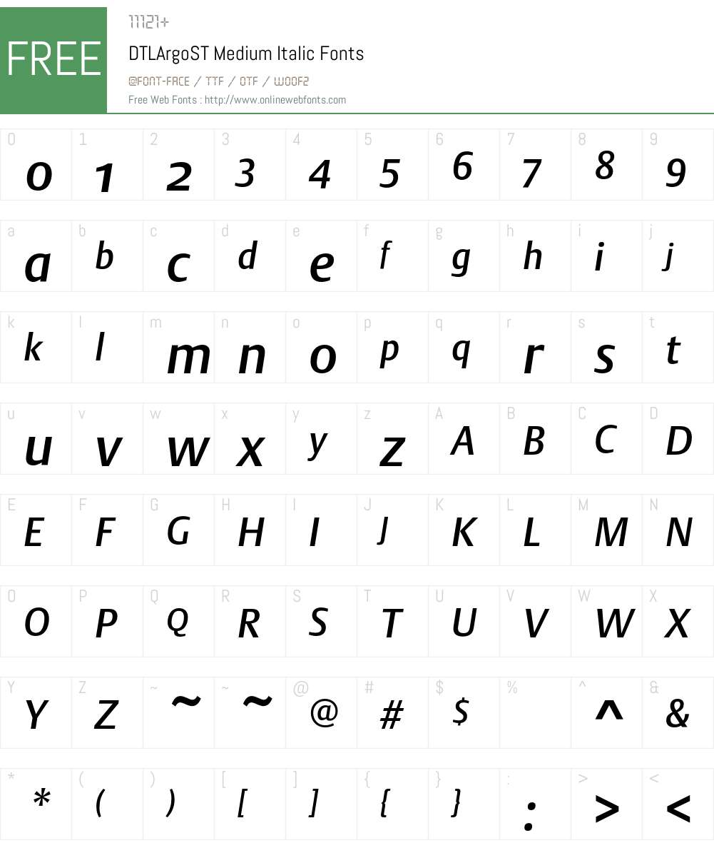 DTL Argo Font Screenshots