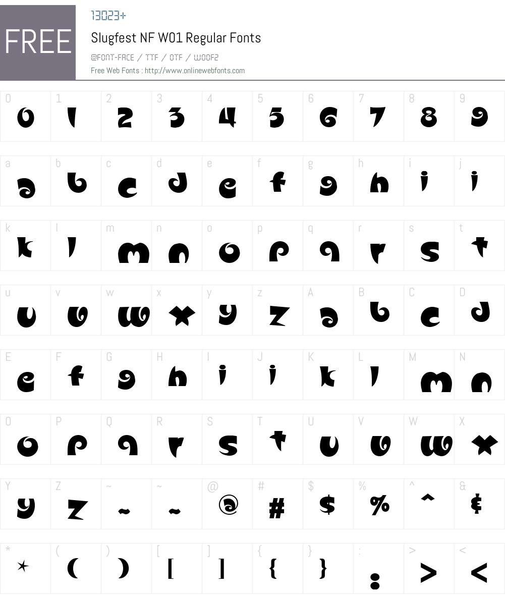 SlugfestNFW01-Regular Font Screenshots