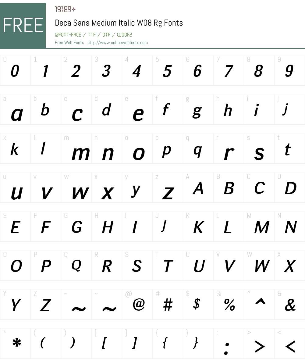 Deca Sans Font Screenshots