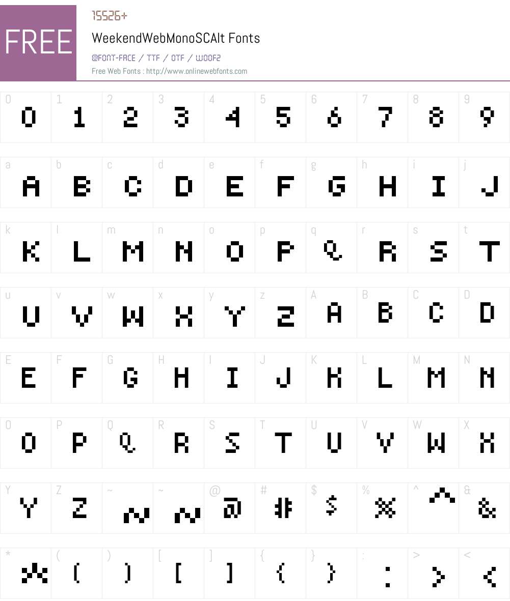 WeekendWebW01-MonoAltSC Font Screenshots