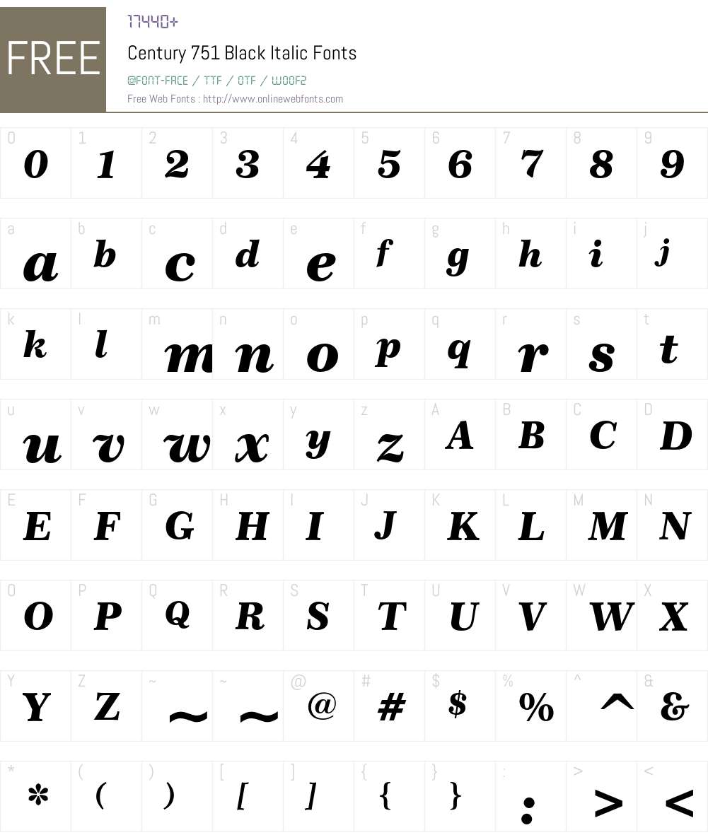 Century 751 Font Screenshots