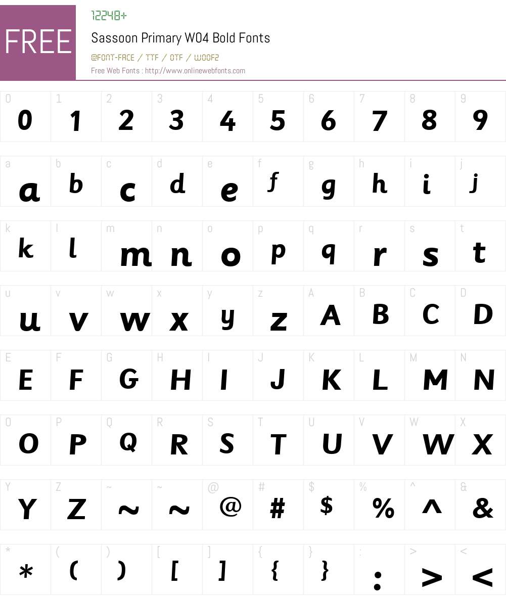 SassoonPrimaryW04-Bold Font Screenshots