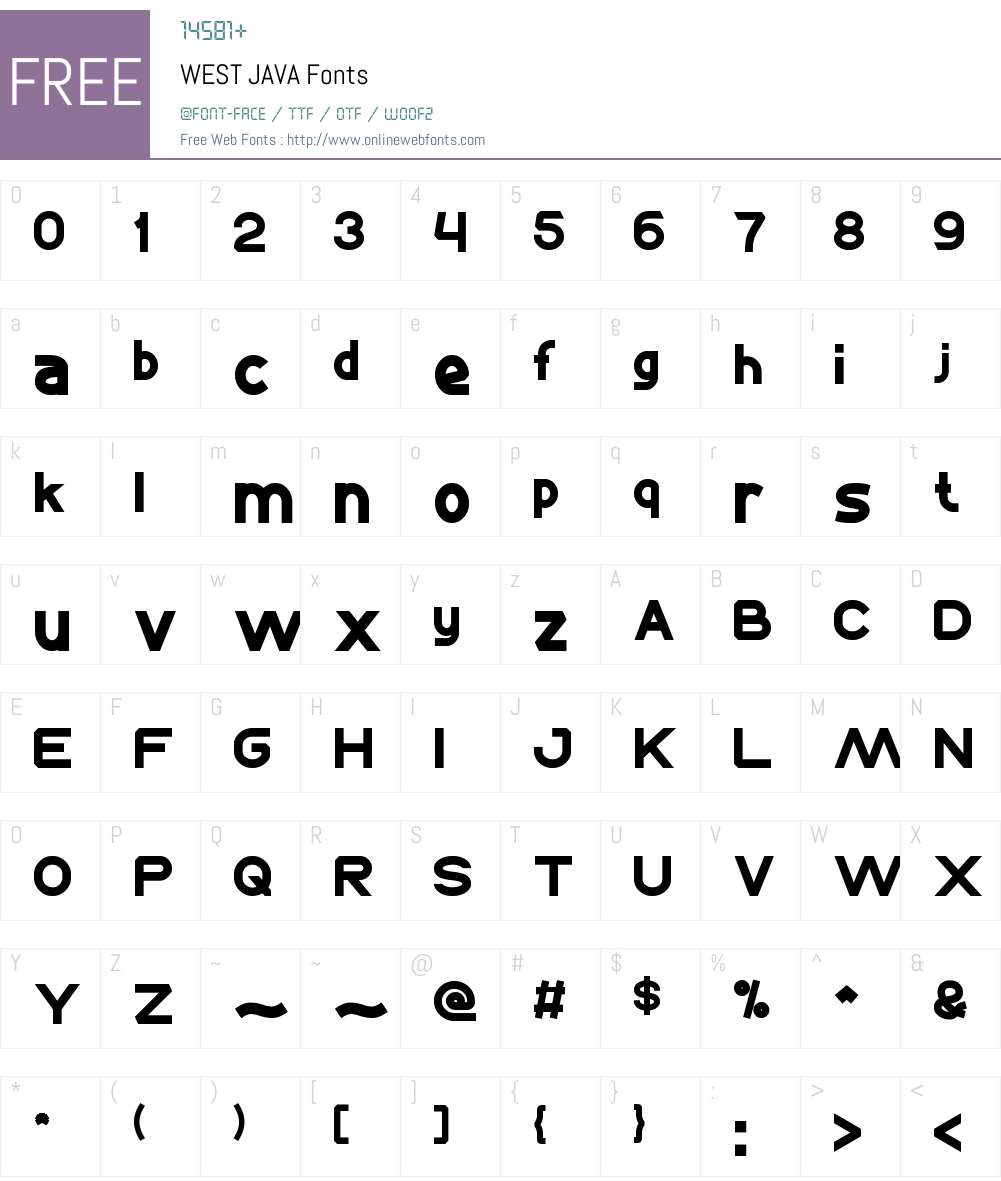 WEST JAVA Font Screenshots
