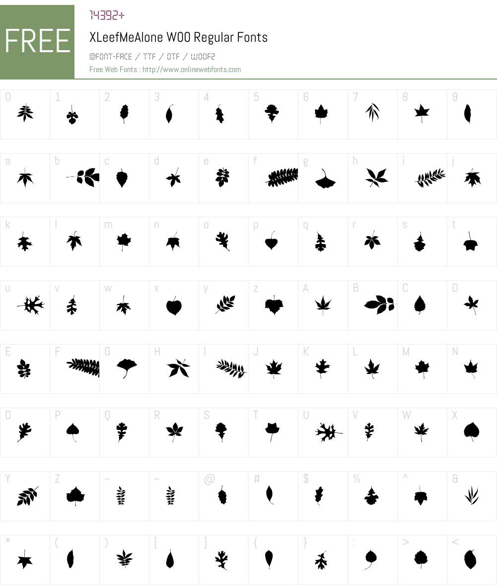 XLeefMeAloneW00-Regular Font Screenshots