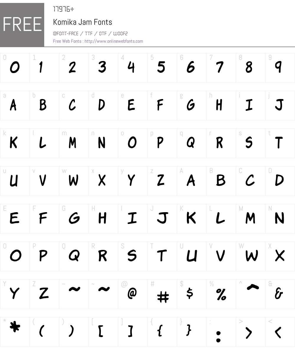 Komika Jam Font Screenshots