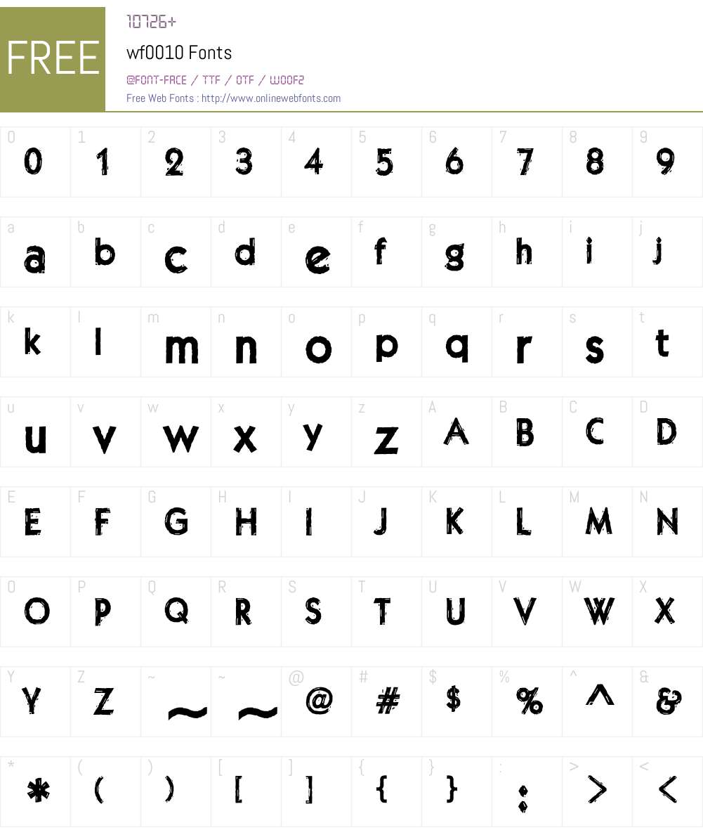 wf0010 Font Screenshots