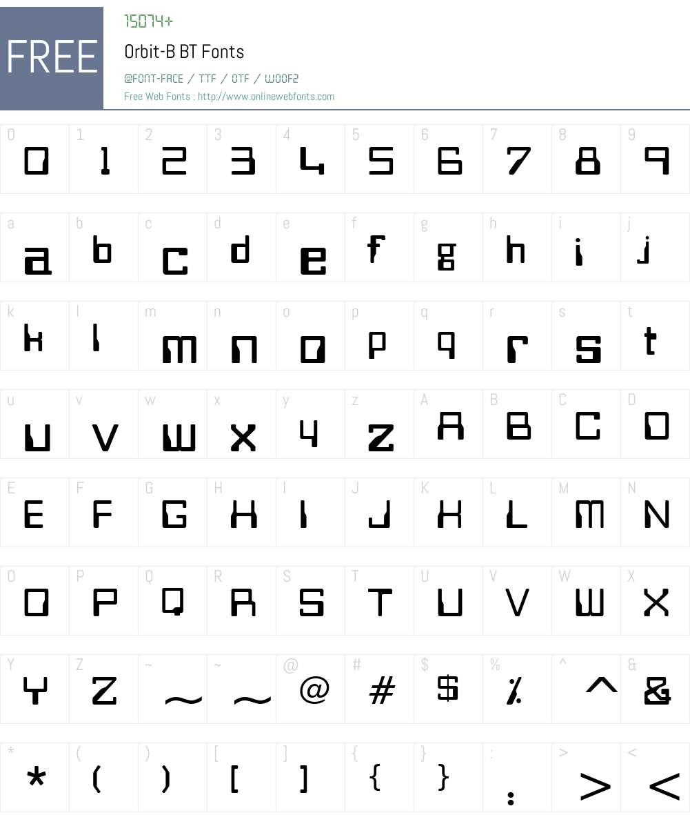 Orbit-B Font Screenshots