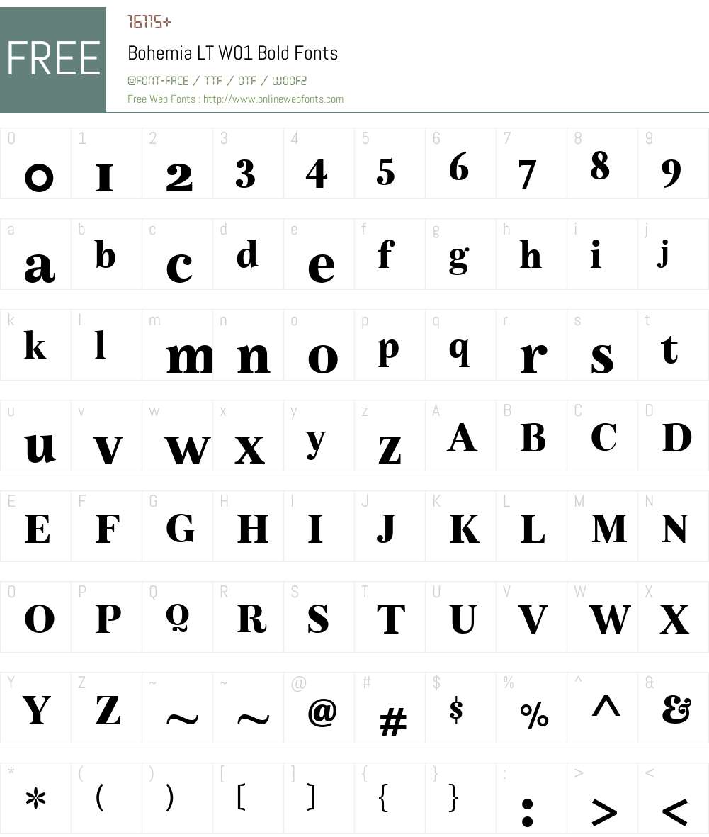 BohemiaLTW01-Bold Font Screenshots