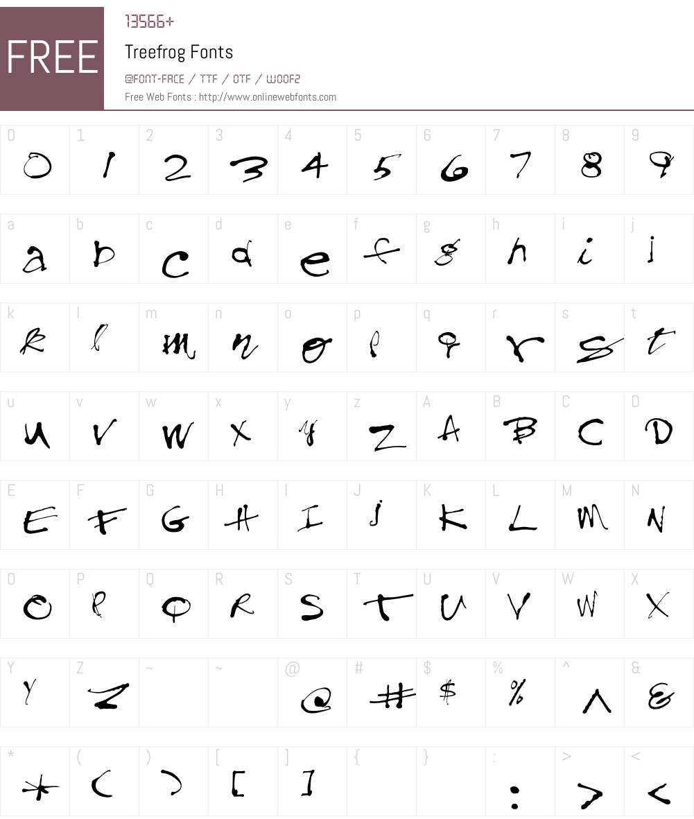 Treefrog Font Screenshots